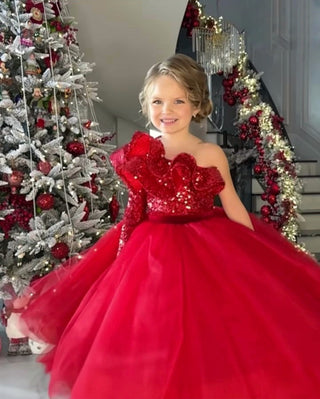 Milano Red Long Tulle Skirt Girls’ Evening Dress