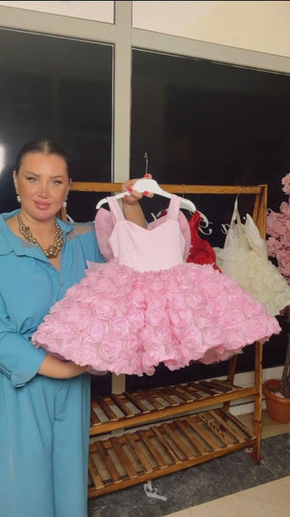 Lose Pink Strappy Girls’ Evening Dress