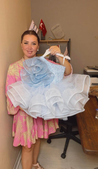 Olivia Light Blue Girls’ Evening Dress