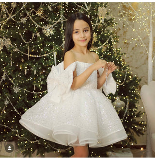 Jerry White Girls’ Evening Dress with Stone Embellishments