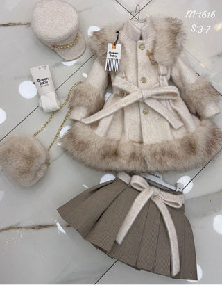 Premium Special Design Beige Coat 5-Piece Set