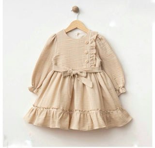 Vintage Mink Color 3-Piece Girls’ Dress Set