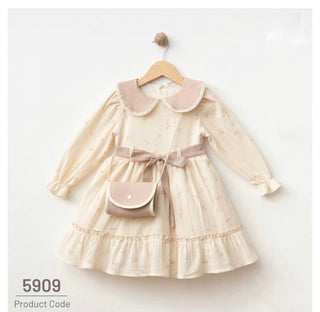 Vintage Cream Floral 4-Piece Girls’ Dress Set