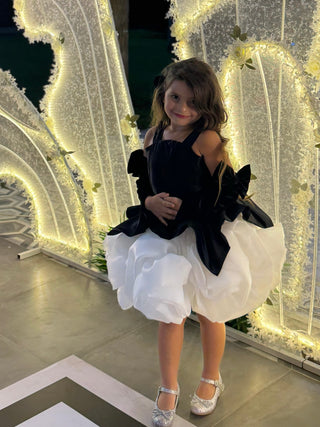 Lolina Black Rose Organza Balloon Skirt Girls’ Dress