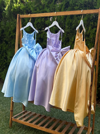 Elsa Satin Long-Train Girls’ Wedding Dress