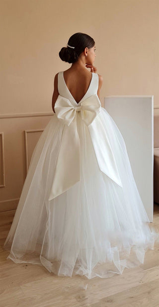 Bella White Long Evening Dress