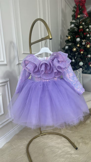 Milano Lilac Tiered Tulle Dress