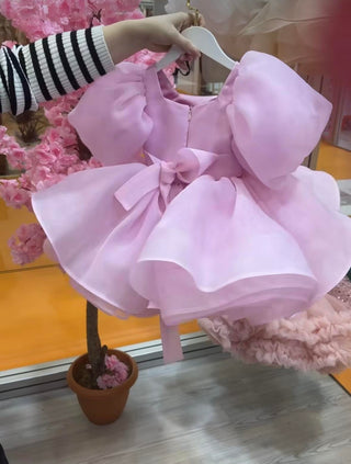 Oscar Pink Belted Designer Dress